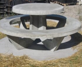 Glacier Precast Concrete Round picnic table