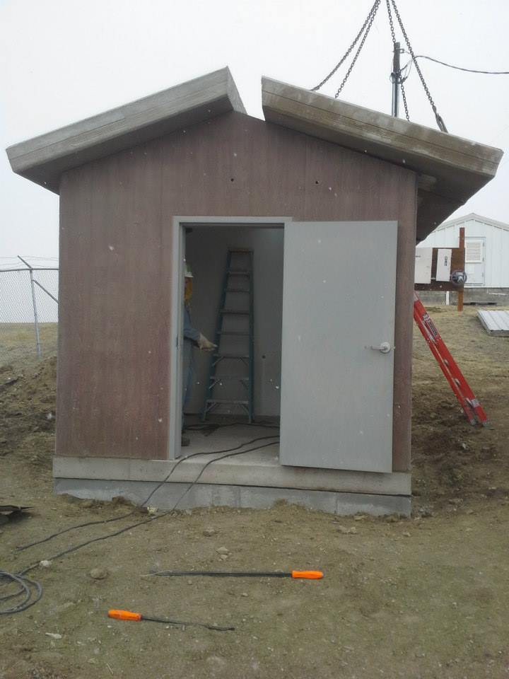 precast concrete building installation